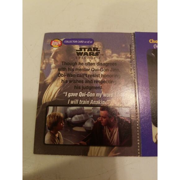 Star Wars Episode 1 Obi-Wan Can't Resist Lay's Potato Chip Contest Peel Card 10 - Picture 3 of 5